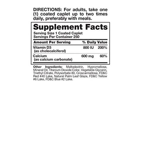 Nature S Truth Calcium 600 Mg Plus Vitamin D3 Tablets 250 Count Cyber Vitamins