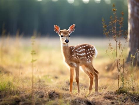 Premium Photo Wild Baby Deer Animal Standing Jungle Nature Wallpaper