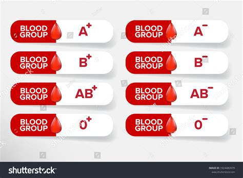 Vector Blood Group Banner Set Red Stock Vector (Royalty Free ...