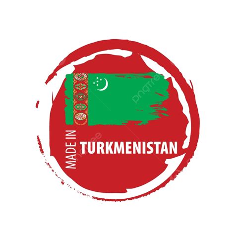 Vector Illustration Of Turkmenistans Flag Against A White Background