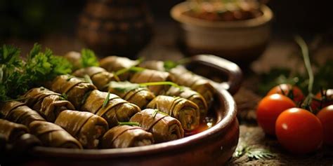 Premium Ai Image Dolma Closeup A National Dish Dolma Cabbage Rolls