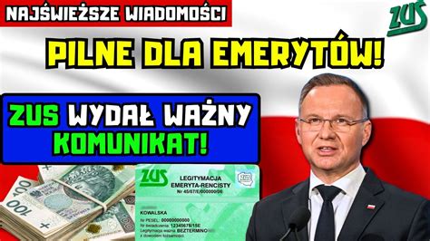 Pilne Dla Emeryt W Zus Wyda Wa Ny Komunikat Dotyczy Prawie Mln