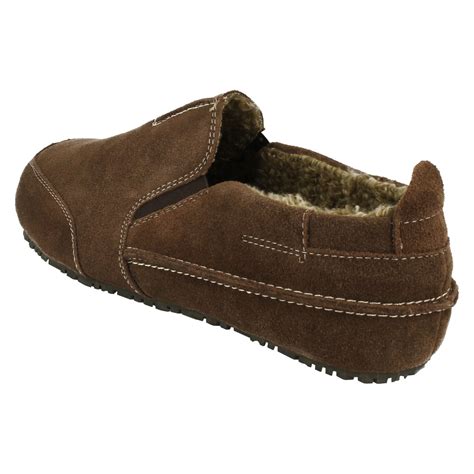 Mens Clarks Slip On House Slippers Kite Laser Ebay