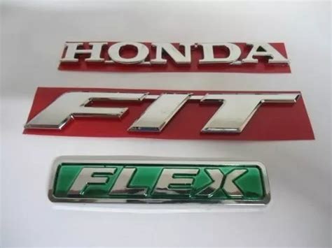 Kit Emblemas Honda Fit Flex Frete Gr Tis