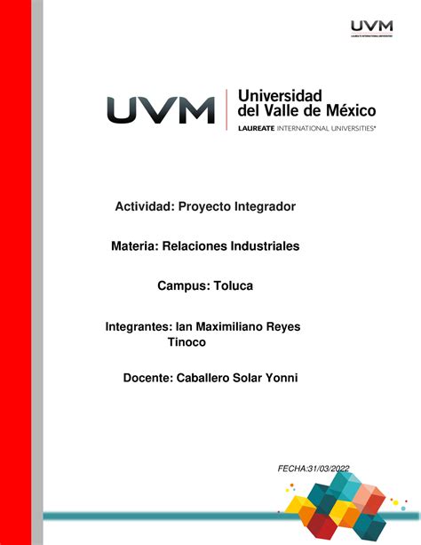 A 5 IMRT Actividad 5 Actividad Proyecto Integrador Materia