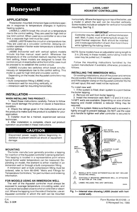 Honeywell Aquastat L4006a Wiring Diagram Wiring Diagram