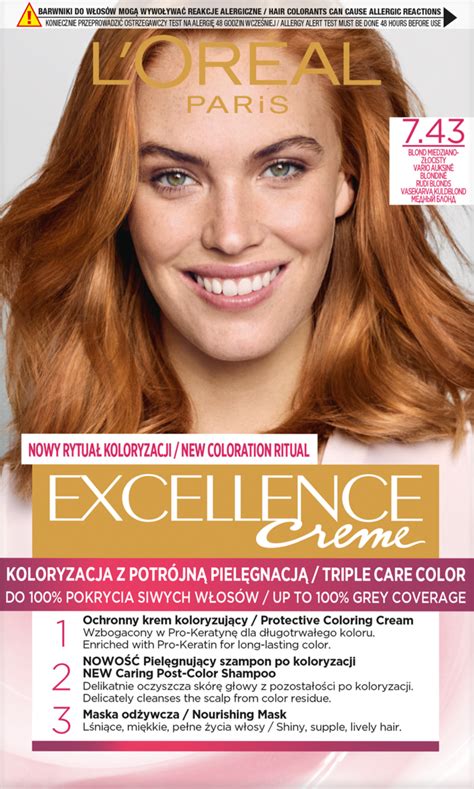 L ORÉAL PARIS EXCELLENCE krem koloryzujący ochronny nr 7 43 Blond