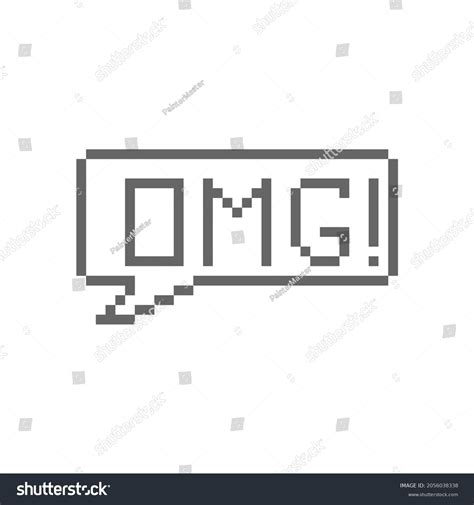 Omg Pixel Art Lettering Typography Speech Stock Vector Royalty Free