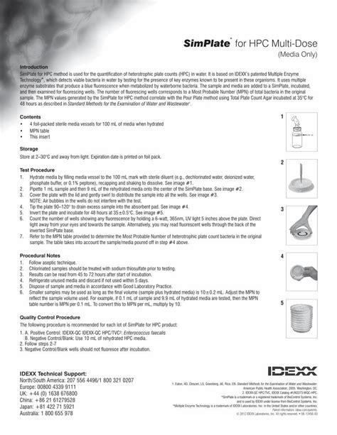 PDF SimPlate For HPC Multi Dose IDEXX Laboratories 2020 03 09