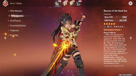 Genshin Impact Dehya Build Guide Best Artifacts Weapons And Talent