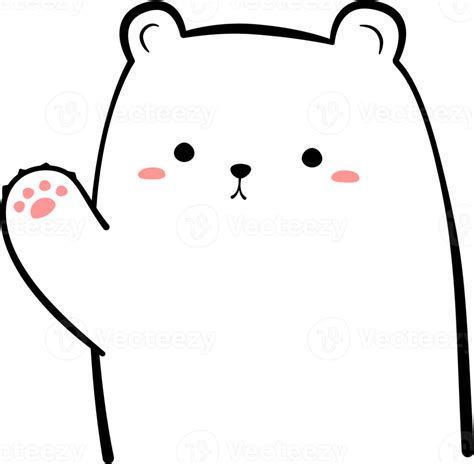 Lindo Saludo Oso Polar Dibujos Animados Ilustración Plana 10792490 Png