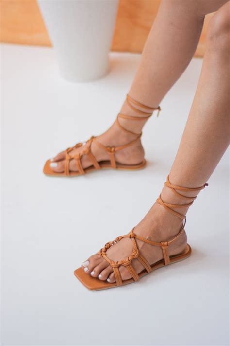 Tansy Knotted Tie Up Sandals Laydeez