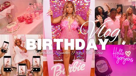 PRETTY IN PINK BIRTHDAY PARTY Vlog Makeup Photoshoot Slumber Party