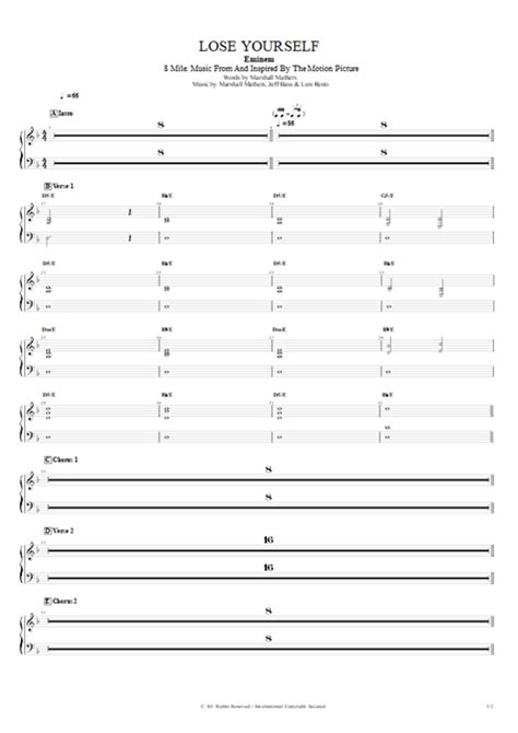 Lose Yourself Tab by Eminem (Guitar Pro) - Full Score | mySongBook