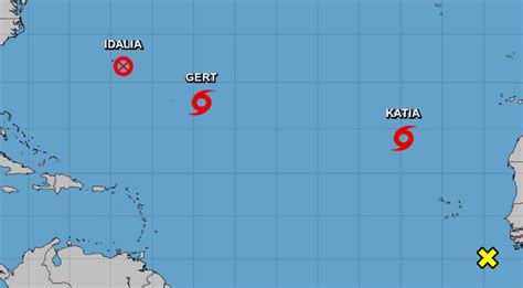 Tropical Storm Katia Forms Gert To Be Absorbed By Idalia While Jose Is