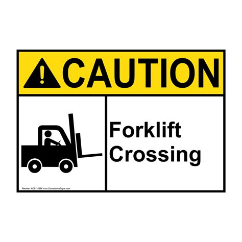 Caution Sign - Forklift Crossing Sign - ANSI