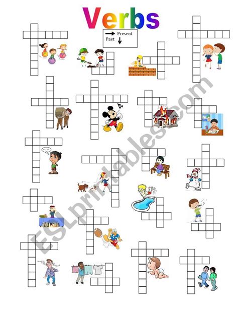 Verbs Crossword Esl Worksheet By Fwhitney