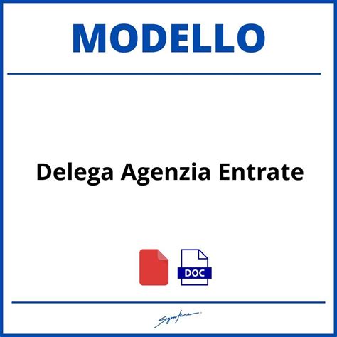 Modello Delega Agenzia Delle Entrate Per Registrazione Contratti