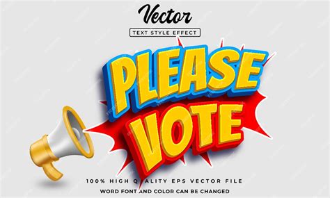 Premium Vector Editable Please Vote Text Effect