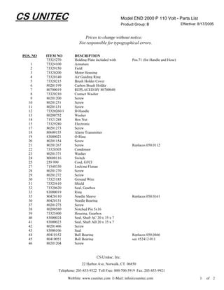 CS Unitec Electric Core Drill Schematics END 2000 P PDF