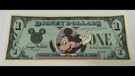 Disney Dollars Disneyland Walt Disney World Ebay Youtube