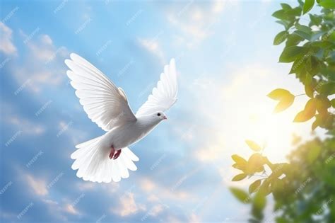 Premium AI Image | white dove on flight International Day of Peace