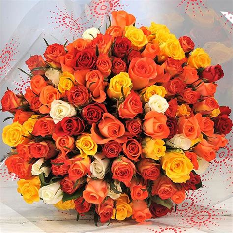 Vibrant Bouquet Of 100 Roses Fresh And Expressive Flowers