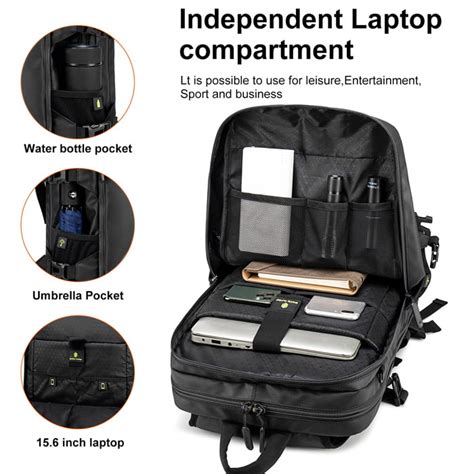 ARCTIC HUNTER τσάντα πλάτης B00391 με θήκη μπάλας laptop 26L μαύρη