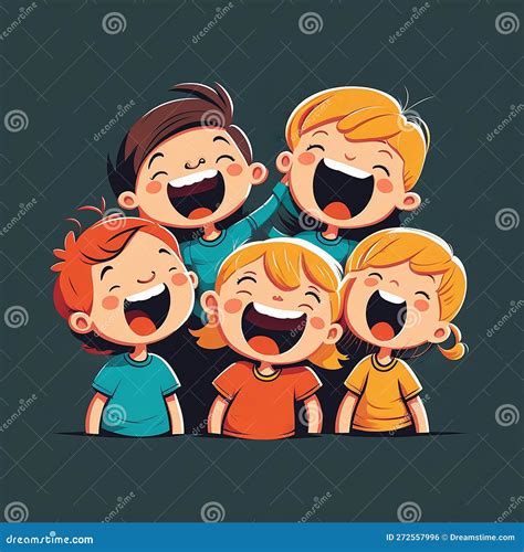 Group of School Kids Laughing Stock Illustration - Illustration of cute ...