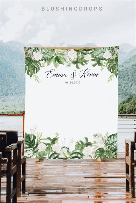 Summer Wedding Backdrop Elegant Tropical Wedding Photo Backdrop