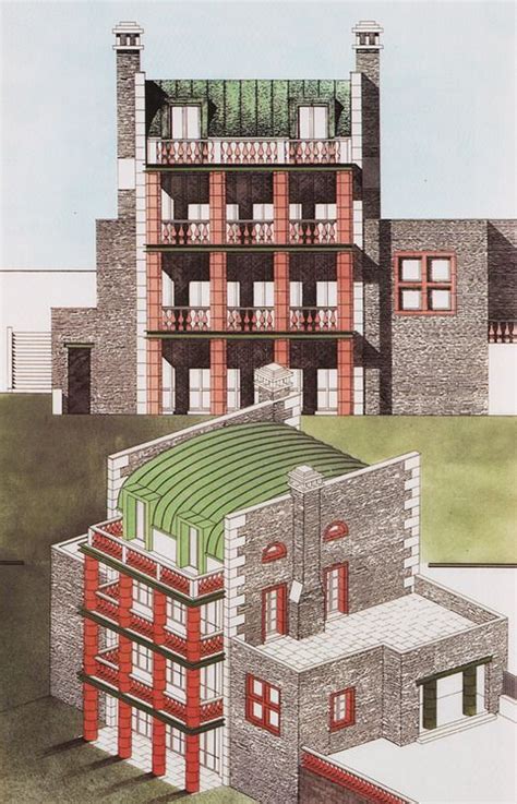 Aldo Rossi Drawing For Villa Alessi 1991 Architecture Visualization