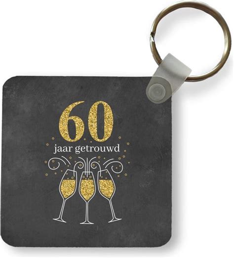 Sleutelhanger Uitdeelcadeautjes Trouwen 60 Jaar Getrouwd