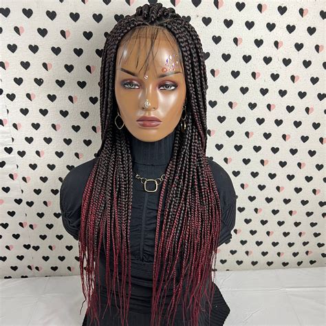 13x4 Lace Frontal Box Braids Wig Braided Lace Front Wigs For Etsy