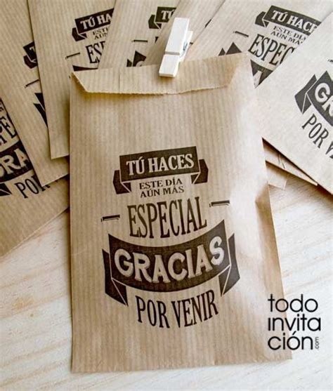 Bolsas Kraft Peque As Gracias Pack Und Todoinvitacion