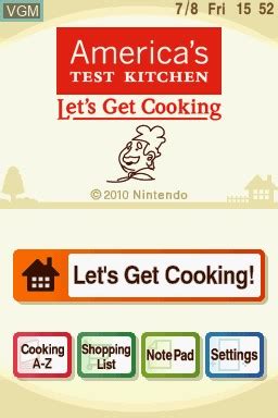 America S Test Kitchen Let S Get Cooking For Nintendo Ds The Video