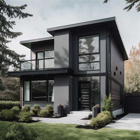 12+ Grey House with Black Trim Inspirations for a Striking Facade ...