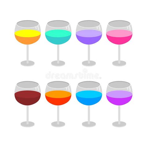 Isolated Wine Glasses Set Stock Vector Illustration Of Cocktail