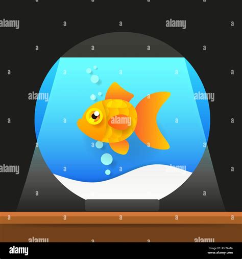 Cartoon Freshwater Fishes In Tank Aquarium Vector Illustration Exotic