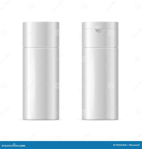 Realistic Template Blank White Shampoo Cosmetic Bottle Isolated Vector Stock Vector