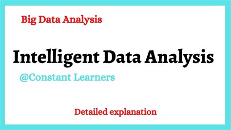 Intelligent Data Analysis Ida Youtube