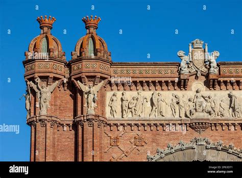 Detail Of Arc De Triomf Triumphal Arch In Passeig Lluis Companys