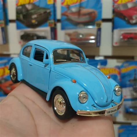 Miniatura Carro Carrinho Vw Fusca Fusquinha RMZ Shopee Brasil