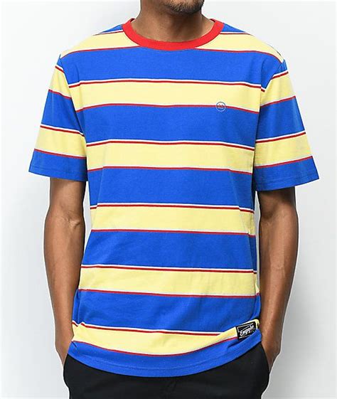 Empyre Skrrt Striped Blue And Yellow T Shirt Zumiezca Yellow Striped