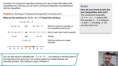 Algebra 1 3 6 Compound Inequalities Problem 2 Solving A Compound Inequality Involving And