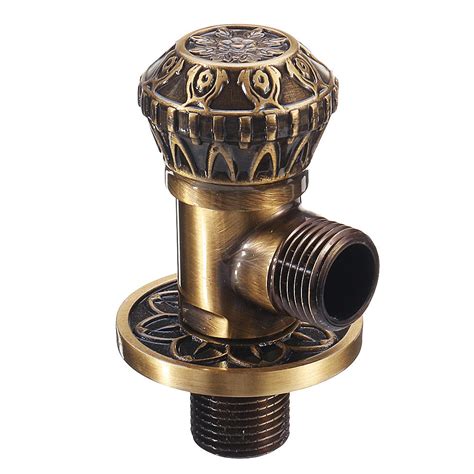 New Antique Brass Triangle Valve Bathroom Accessory G1 2 Brass Angle Stop Valve Filling Valves