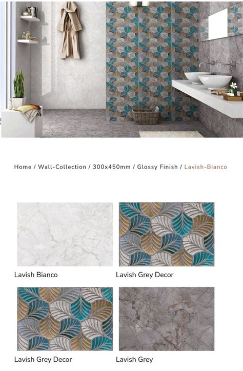 Ceramic Glossy X Bathroom Wall Tiles X Ft X Mm Size