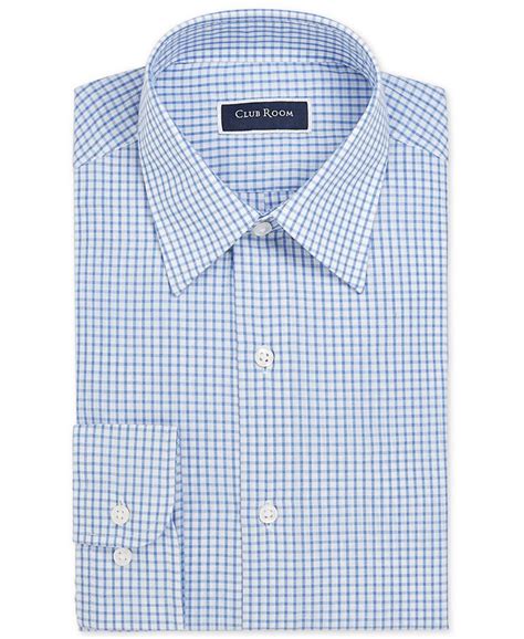 Club Room Mens Classic Regular Fit Check Dress Shirt Created For Macy