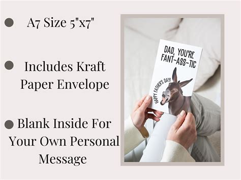 Dad You Re Fant Ass Tic Card X A Size Hilarious Donkey Illustration Funny Fathers Day Card