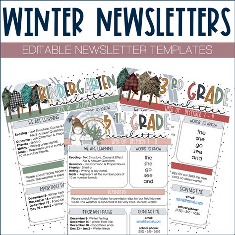 Winter Newsletter Templates — Stephanie Nash A Touch Of Class