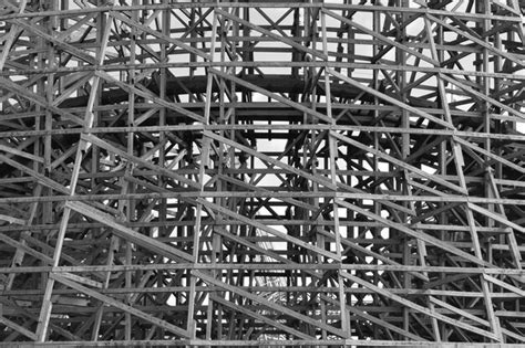 Premium Photo | Wooden roller coaster structure